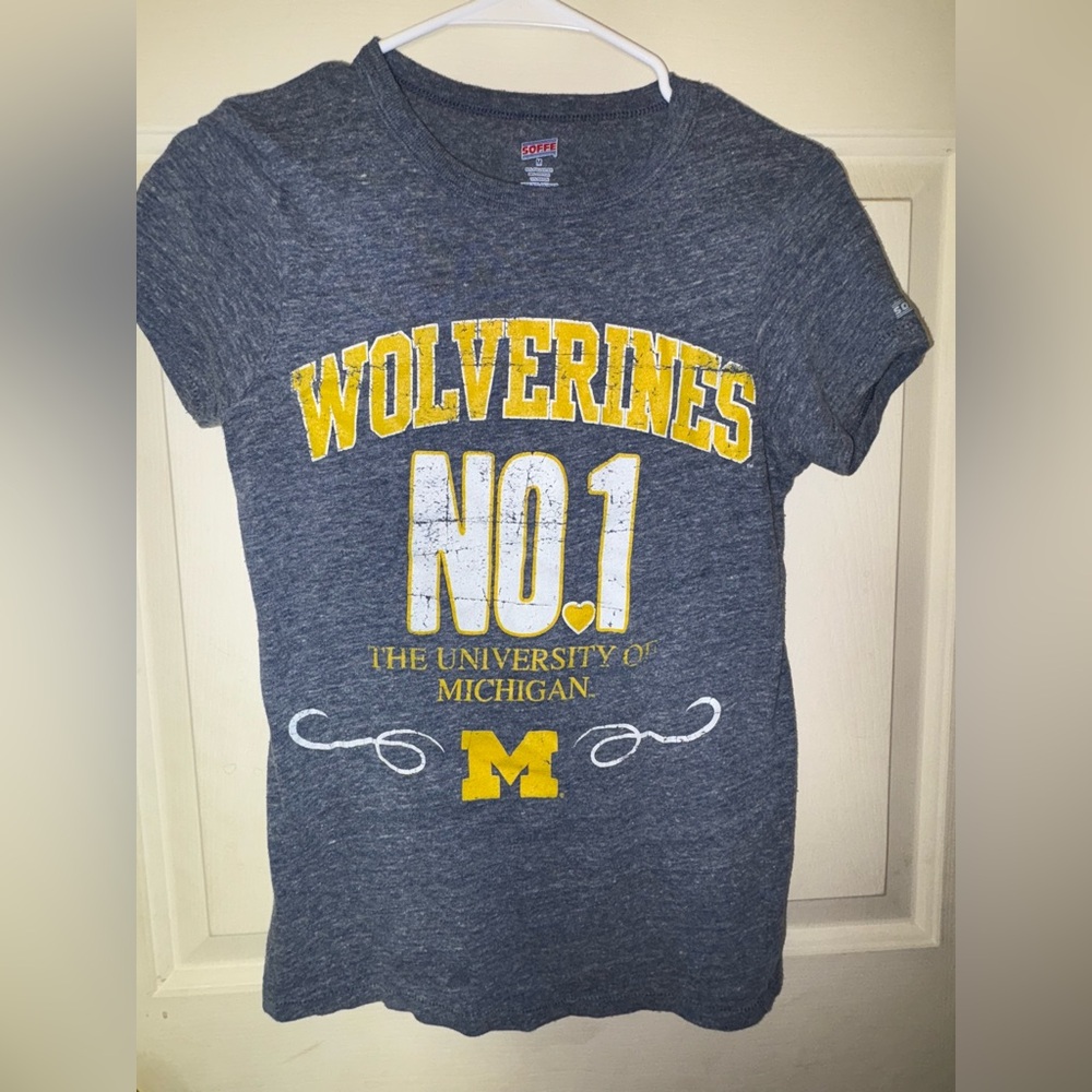 Gray Michigan Wolverines women T-Shirt